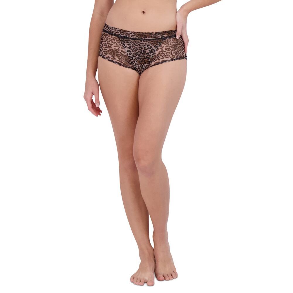Steve Madden Mesh Boyshort Underwear SM11872  Feathered Leopard Size Medium
